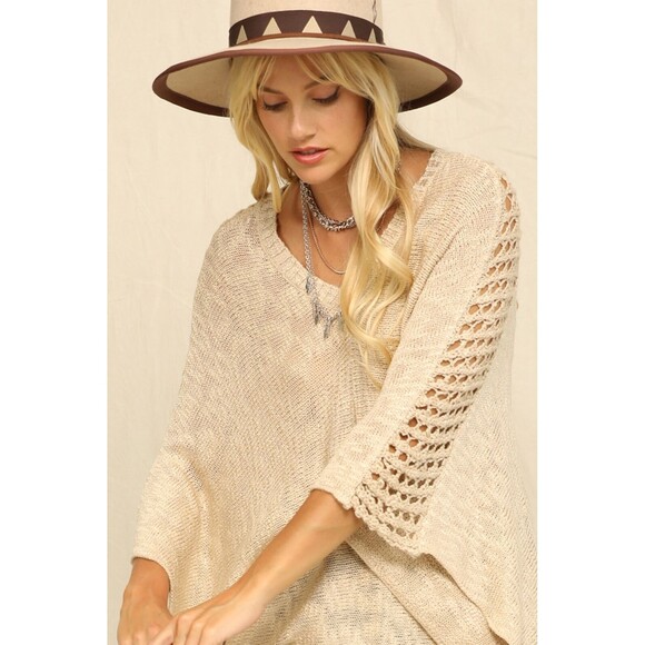 KYEMI SLOUCHY V-NECK KNIT TOP - Picture 3 of 6